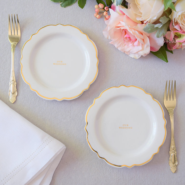 Style Me Pretty 4 Piece Cake Plates and Fork Set Wayfair Canada